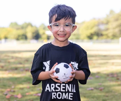 Boy with soccer ball
