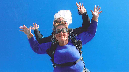 ​​​Teresa is skydiving.