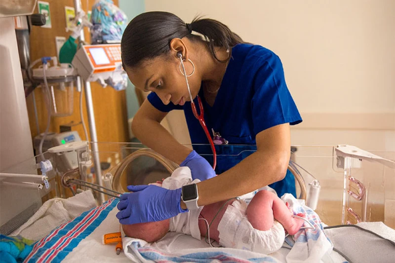 Nurse with baby