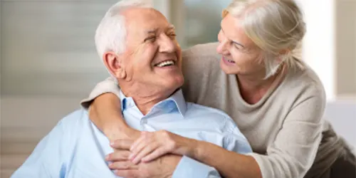 Smiling couple.