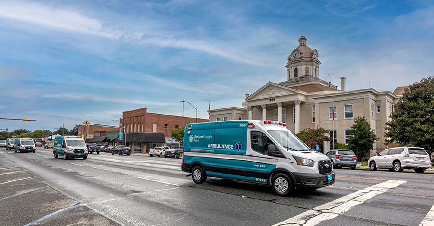 Atrium Health Floyd Ambulances Rolling in Chattooga