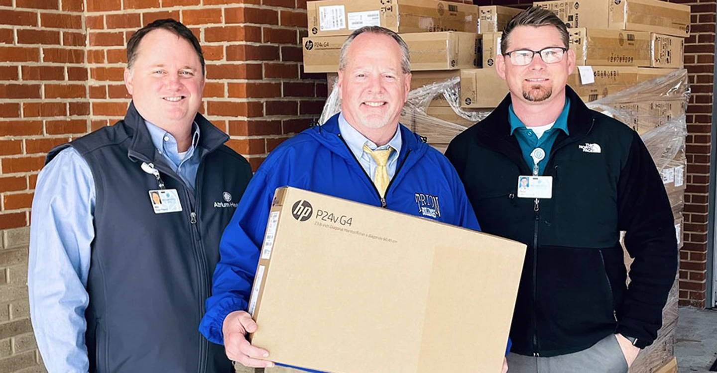 Atrium Health Floyd Donates Computer Monitors