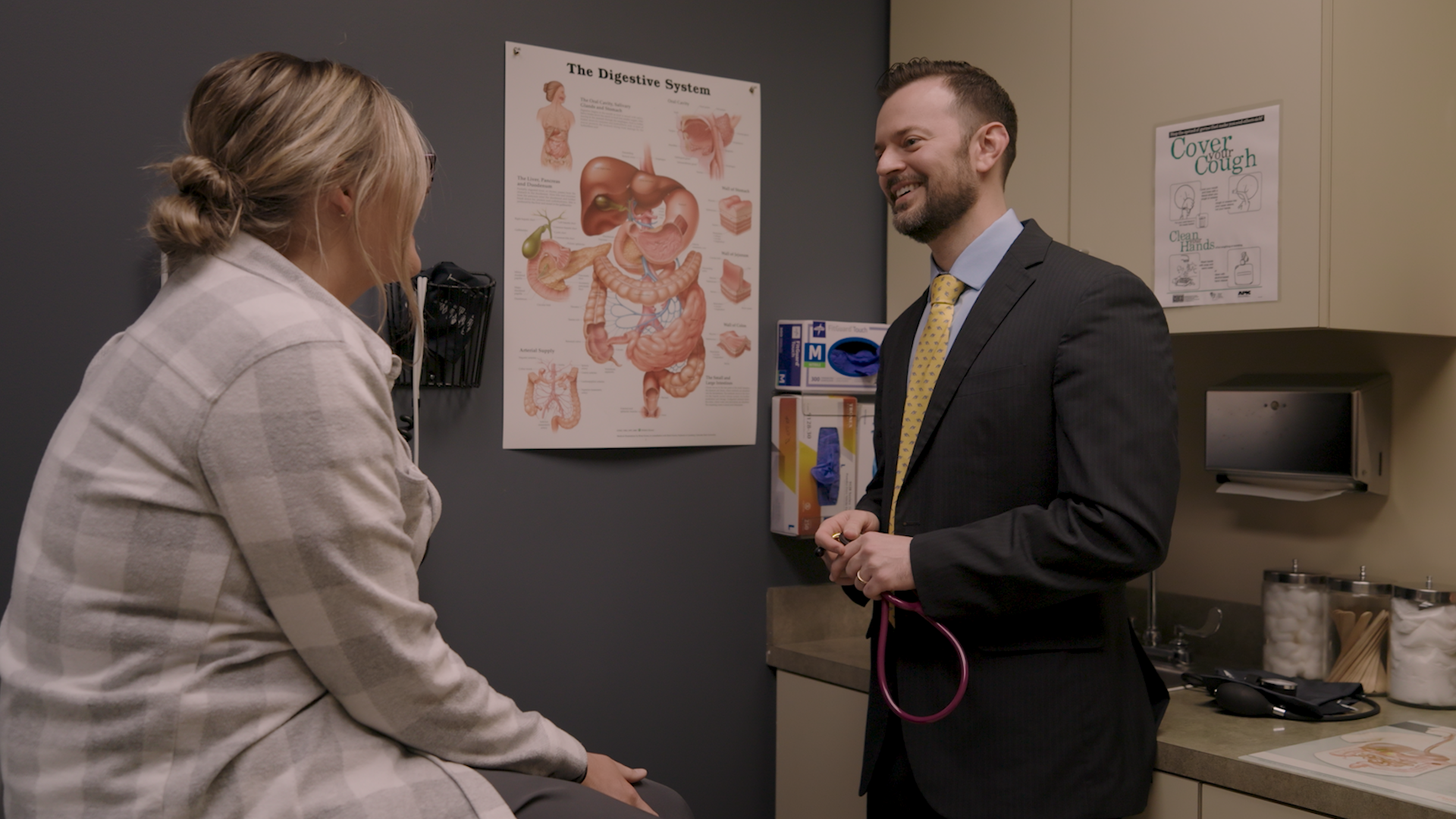 Dr. Jonathan Beard meets with a patient